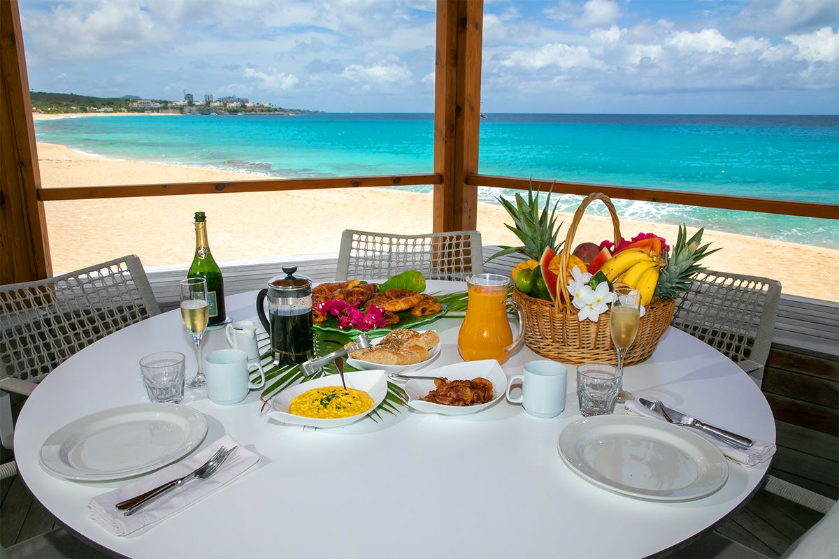 Dining in the gazebo