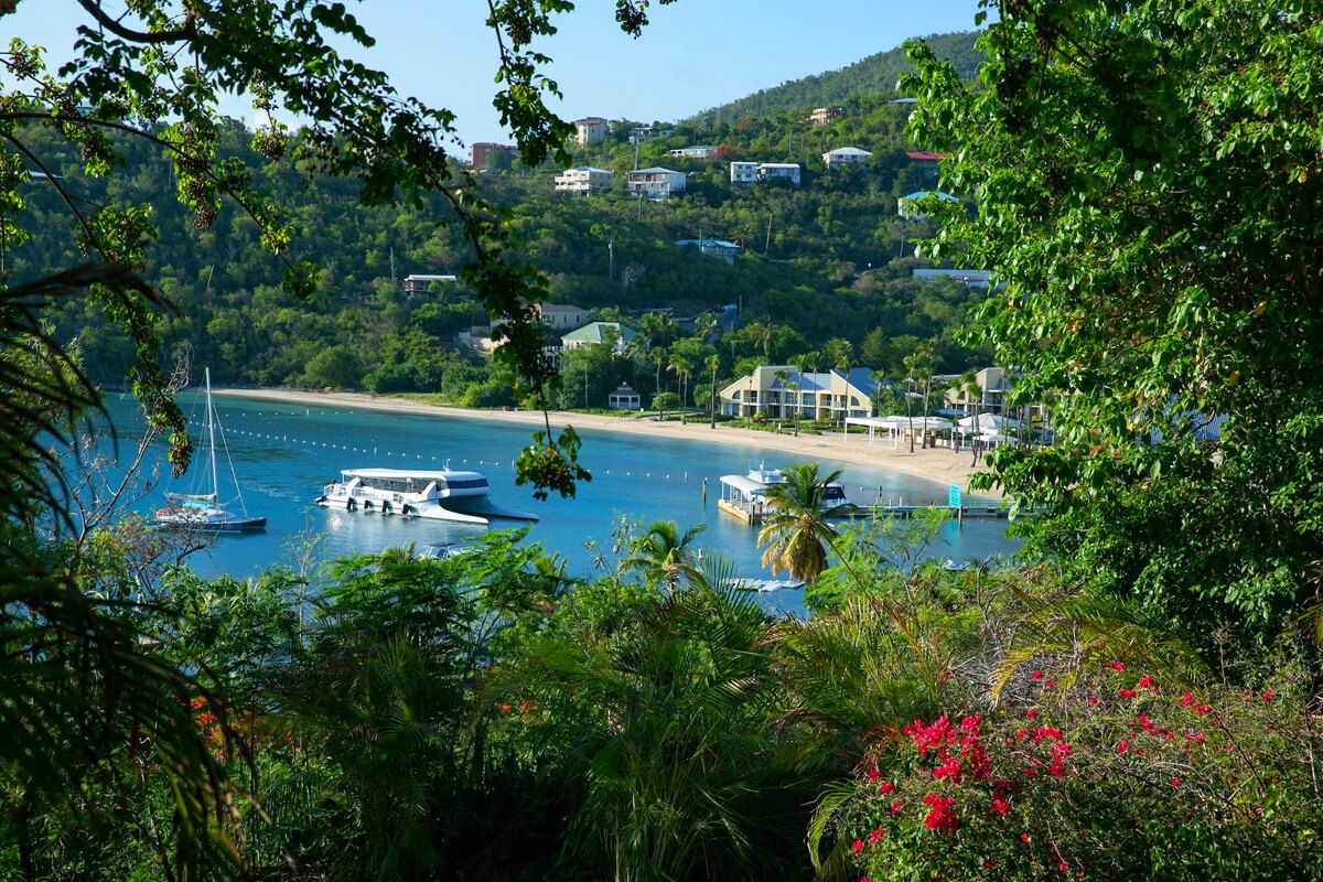 Views down to Great Cruz Bay