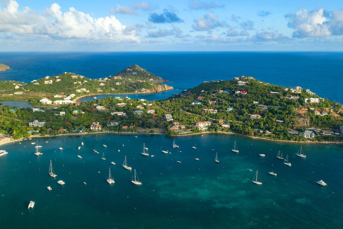 Aerial view of Great Cruz Bay