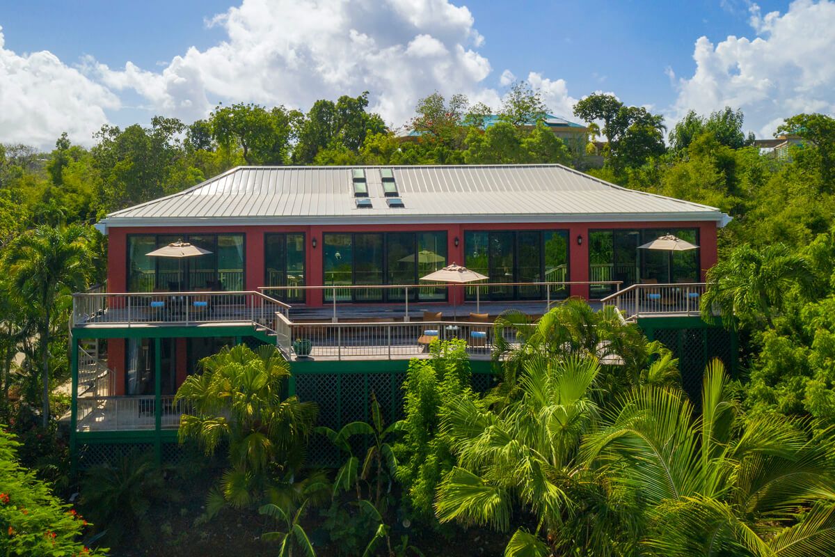 Aerial view of the villa