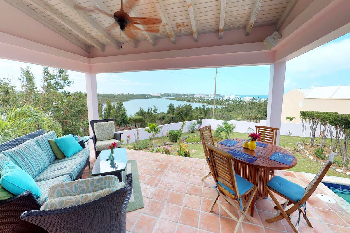 Covered patio seating