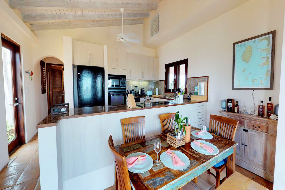 Dining space will seat six