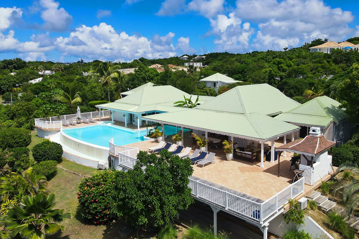 Aerial views of the property
