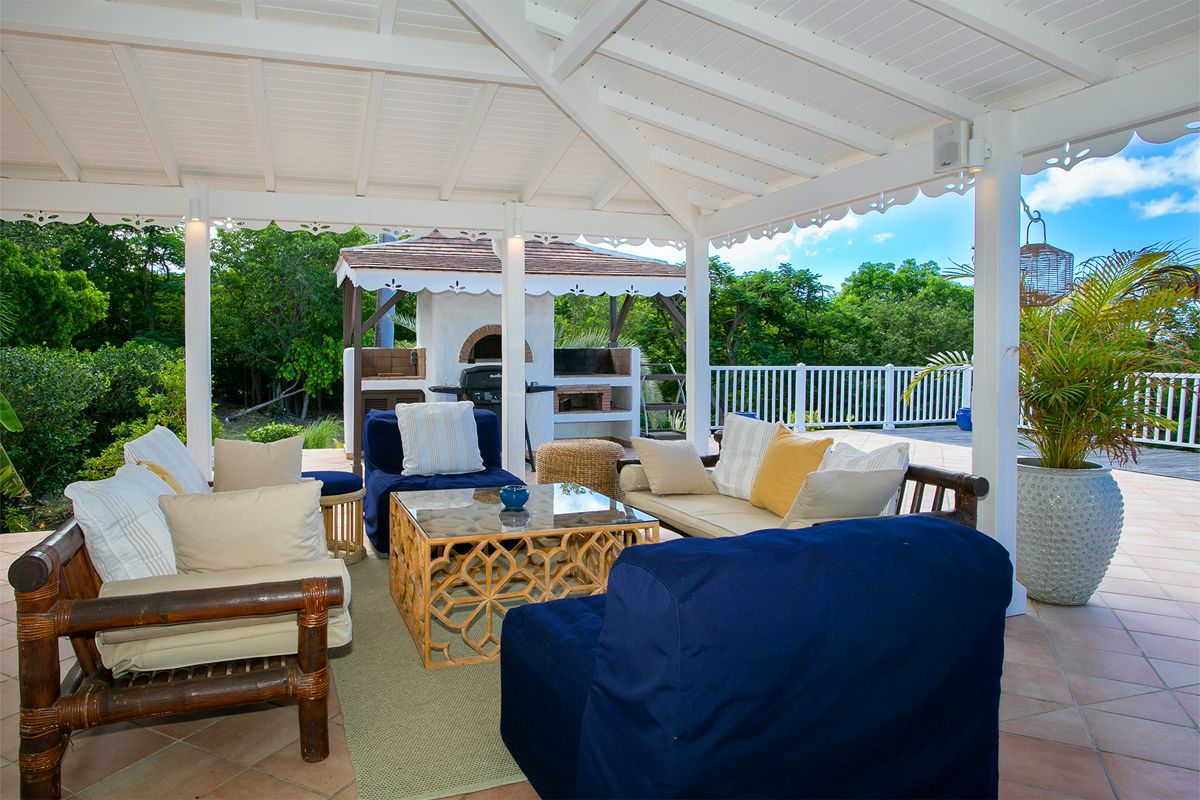Covered patio seating