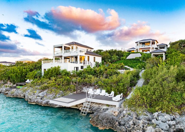 Above Rocks Villa located waterfront in Chalk Sound