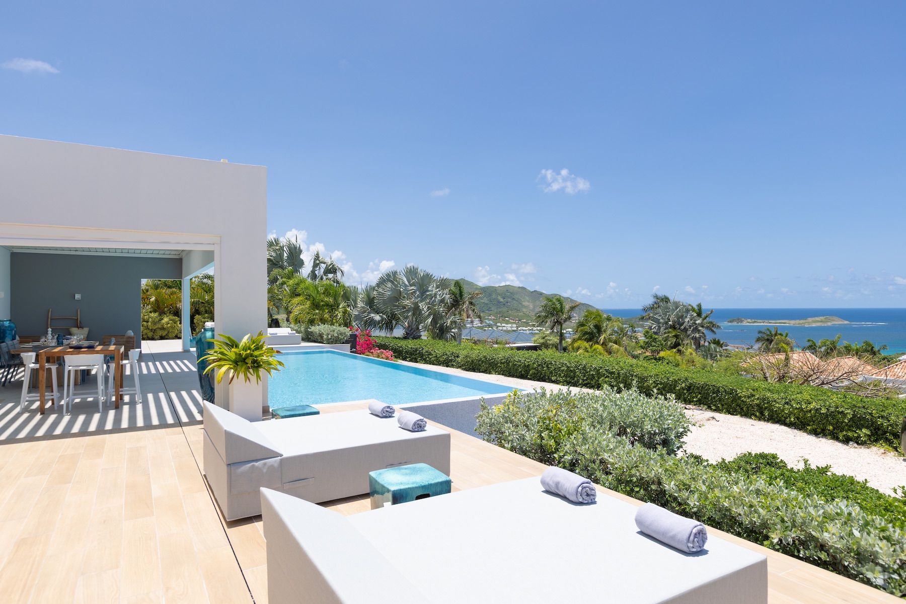 Adjacent seating on pool terrace