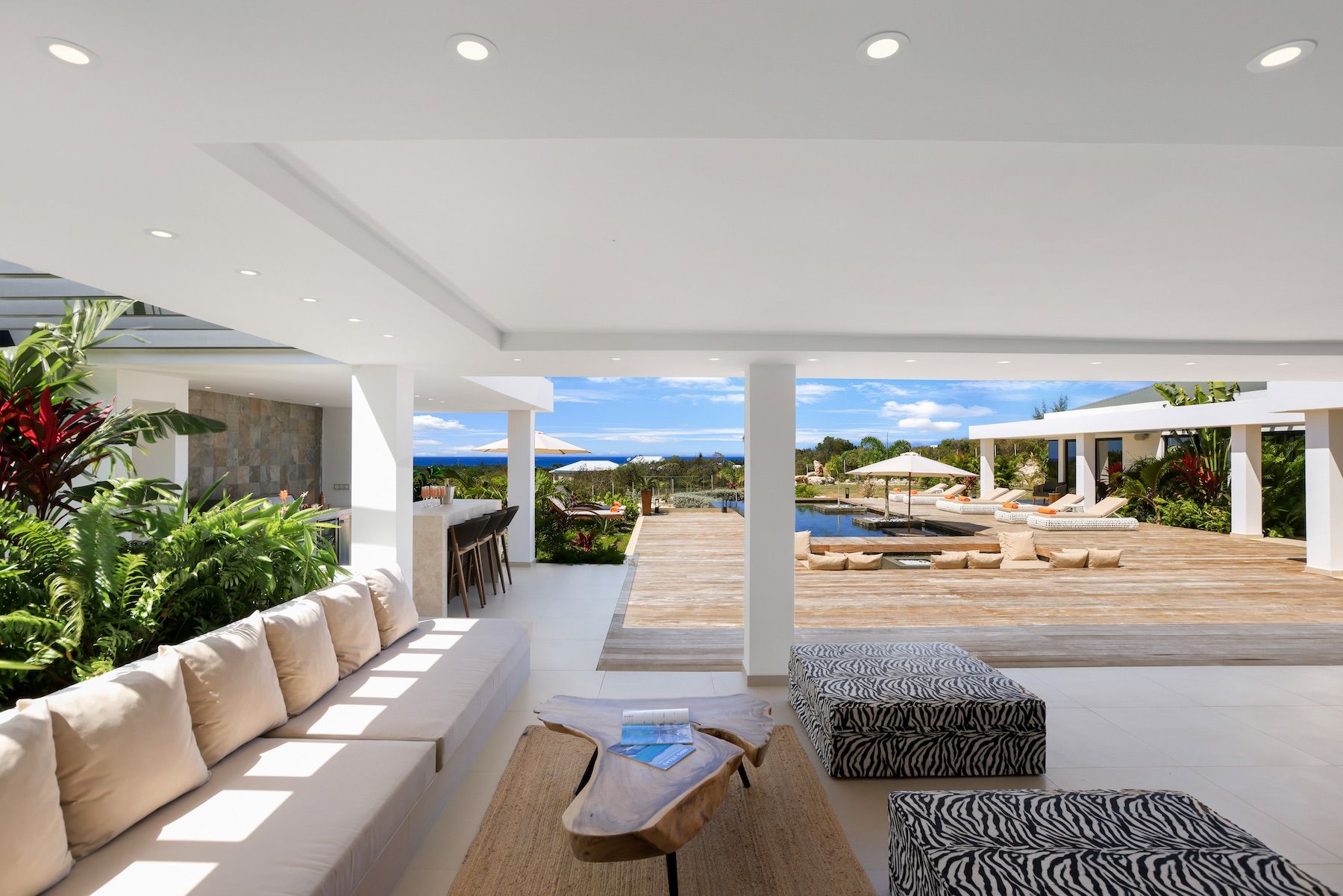 Outdoor seating under the terrace