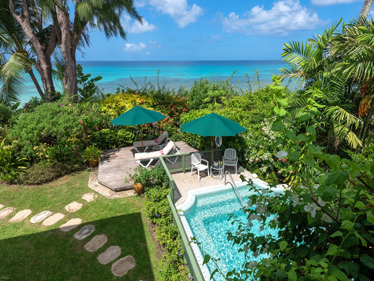 Fenced pool area
