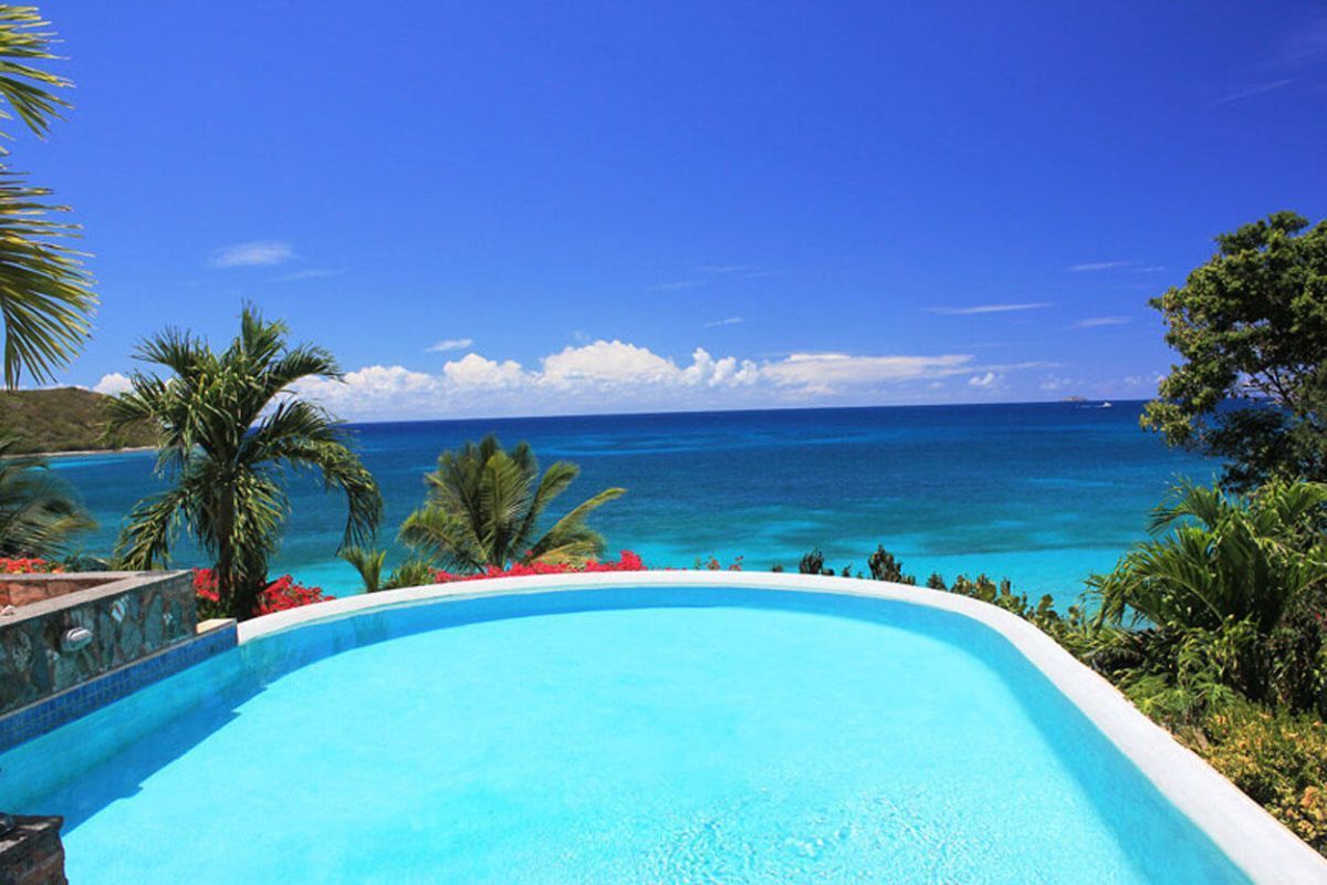 Private swimming pool at a holiday villa