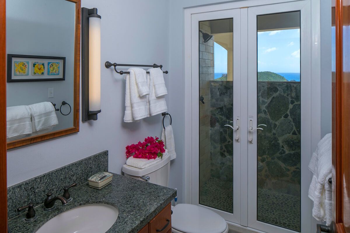 Lower level shared bathroom