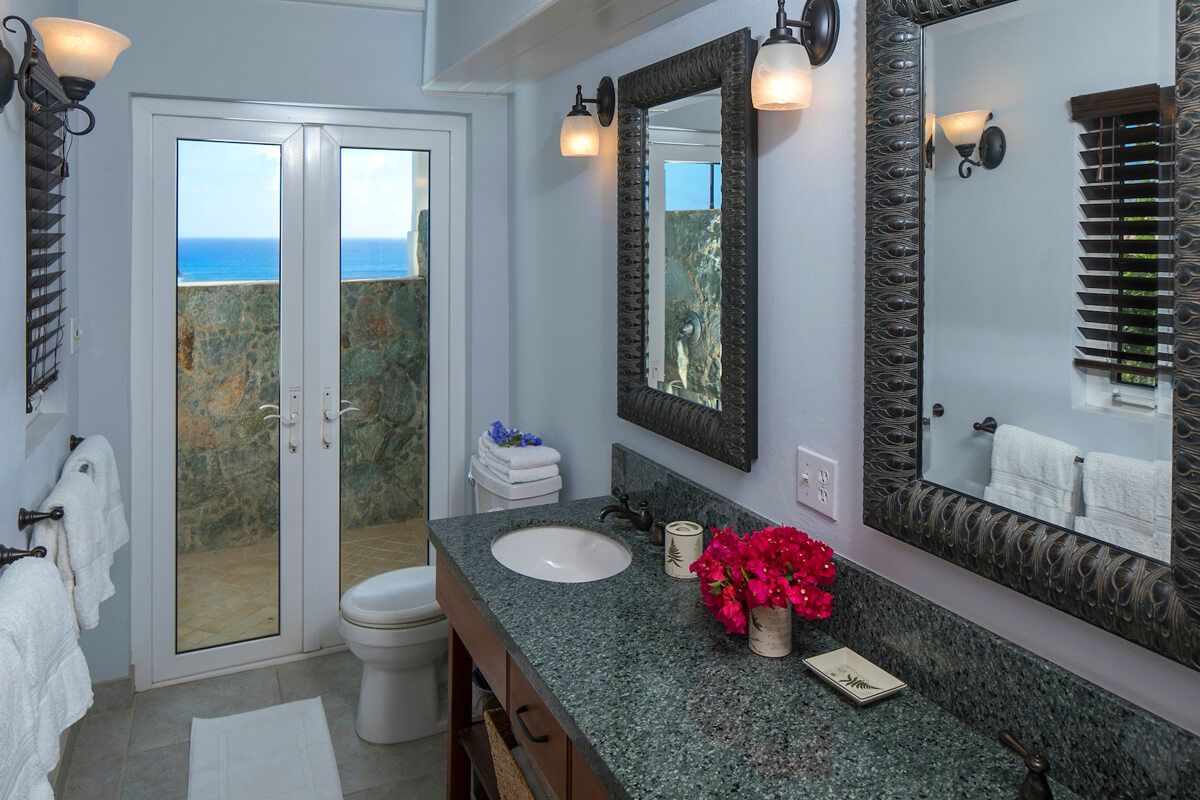 En suite bathroom with outdoor shower