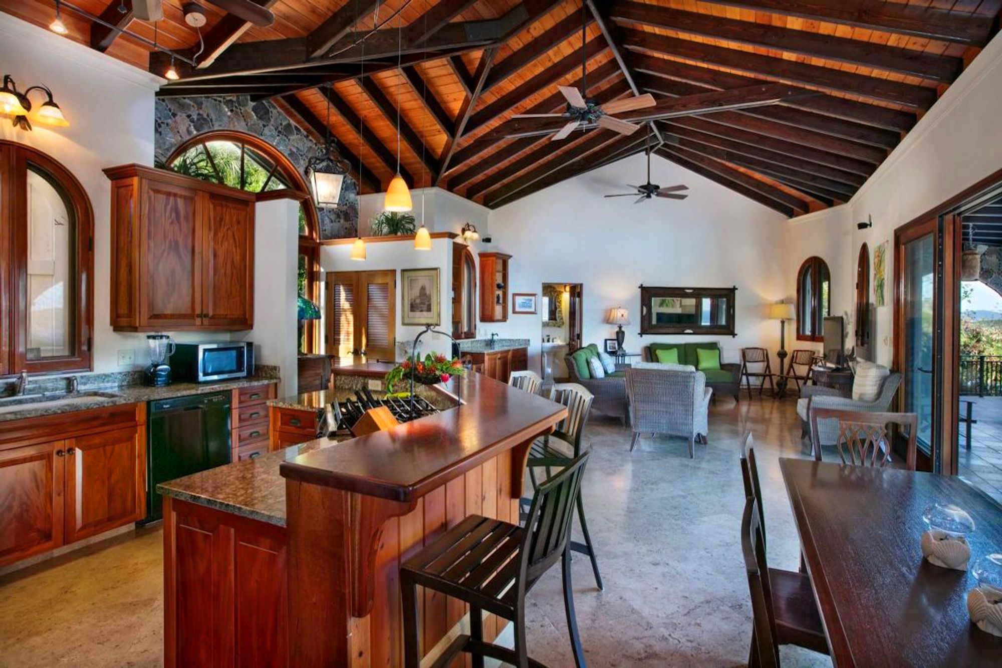 View of kitchen and living area