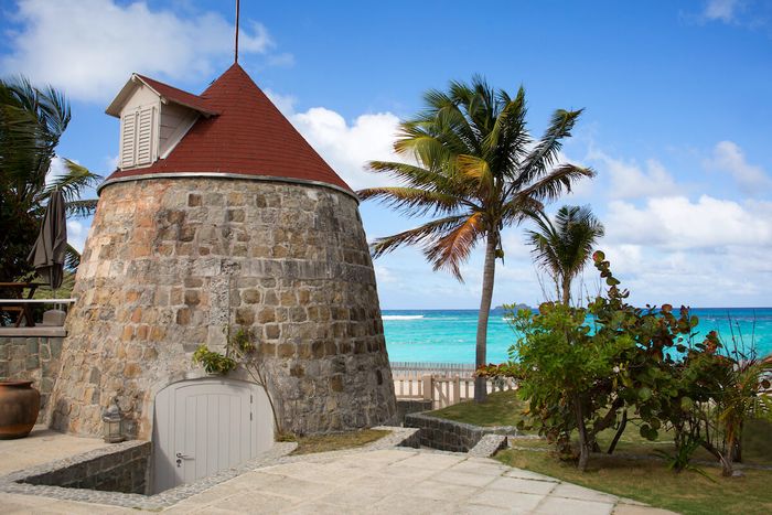 The landmark -Windmill- at Le Moulin Villa on St.Jean Beach