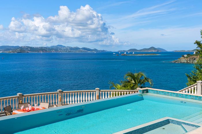 Rhapsody Villa sits above Turner Bay looking out to the Island of St. Thomas