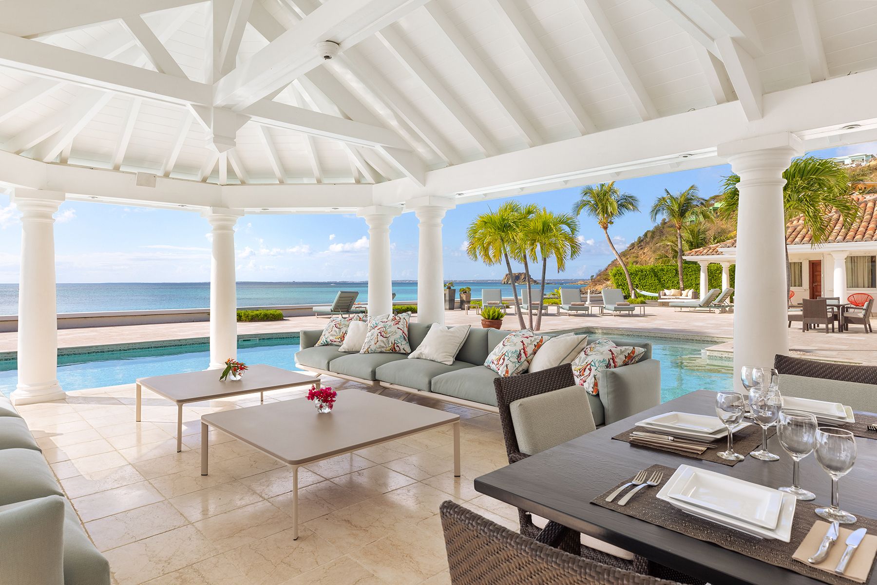 Comfy seating by the pool