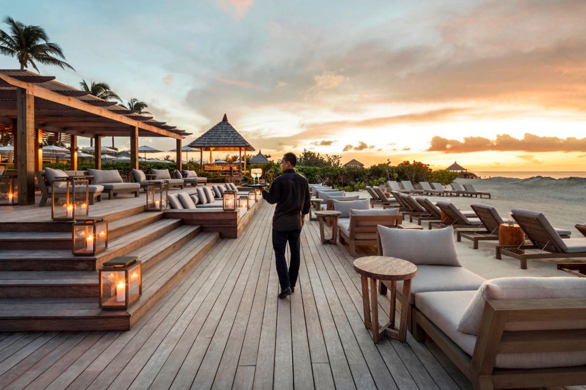 The Beach Club at the Parrot Cay Resort facility