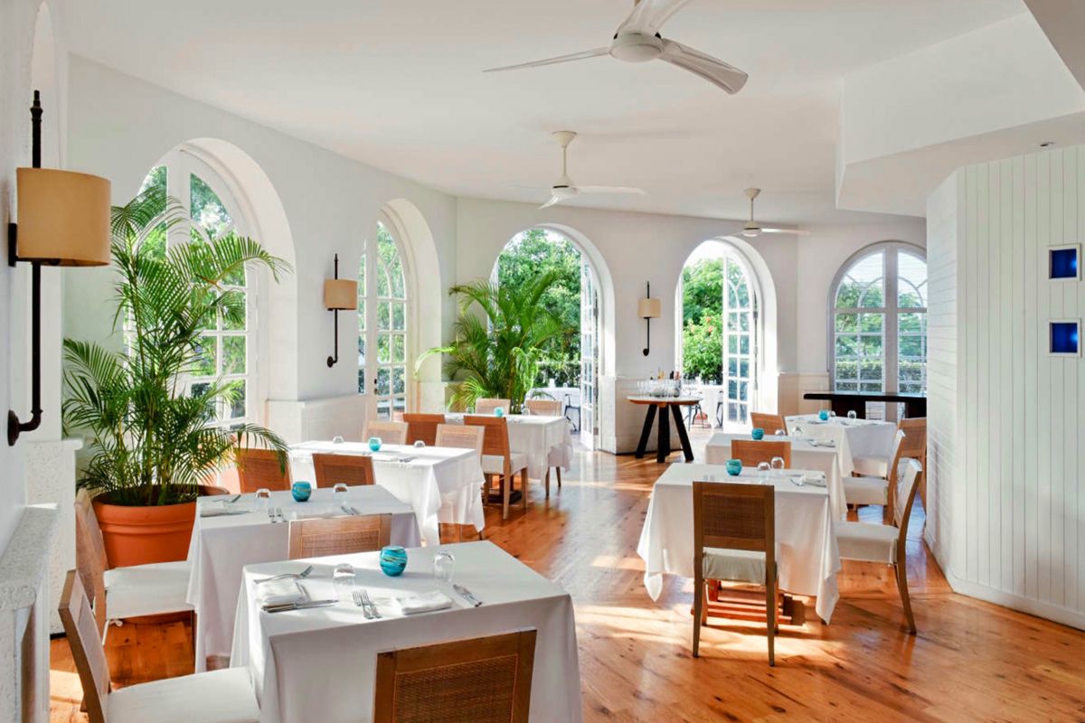 The Terrace Restaurant at the Parrot Cay Resort facility