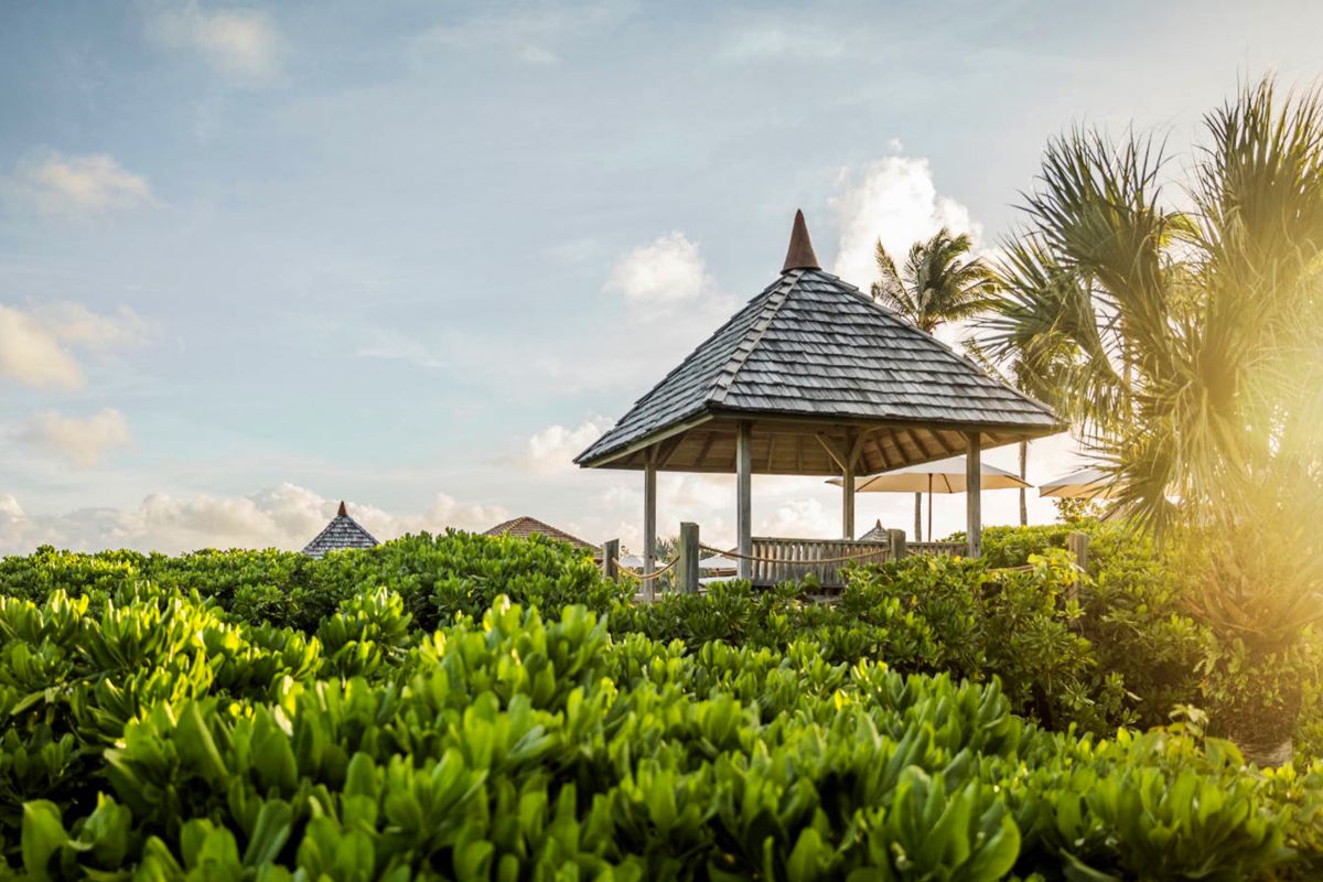 The pool cabana at the Parrot Cay Resort facility
