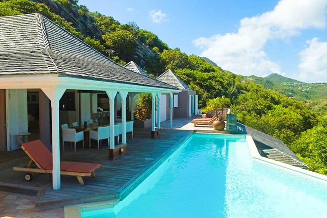 Lagon Rose Villa is perched on a hillside just above Petite cul De Sac