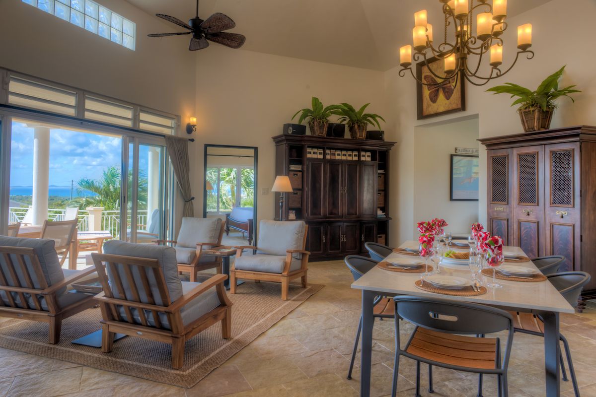Open living and dining area