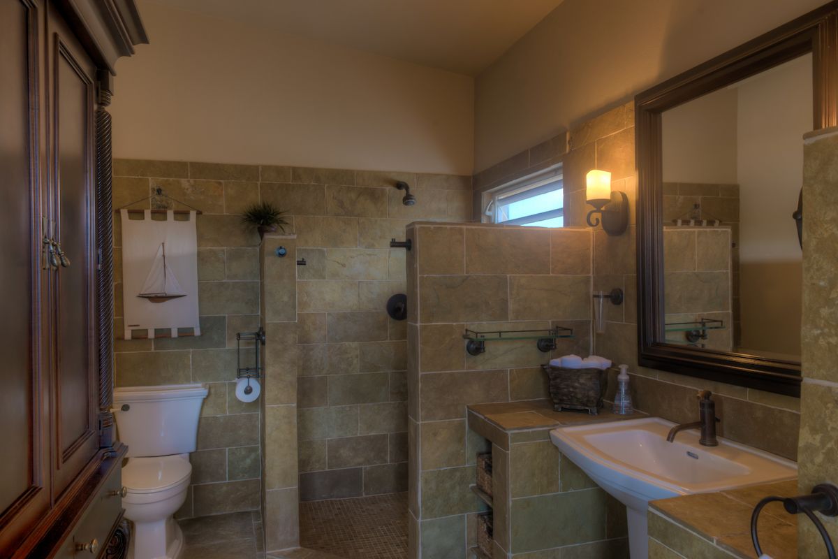 Master bath has a shower