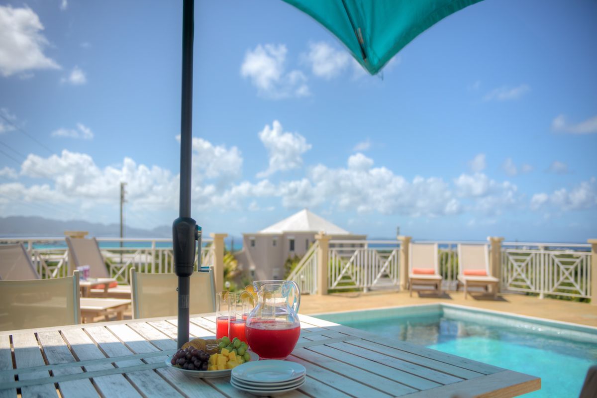 Patio with ocean views