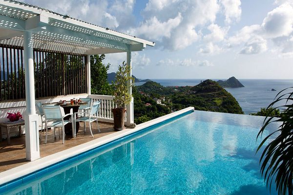 Amazing views of the ocean from the pool and patio at Bliss Villa