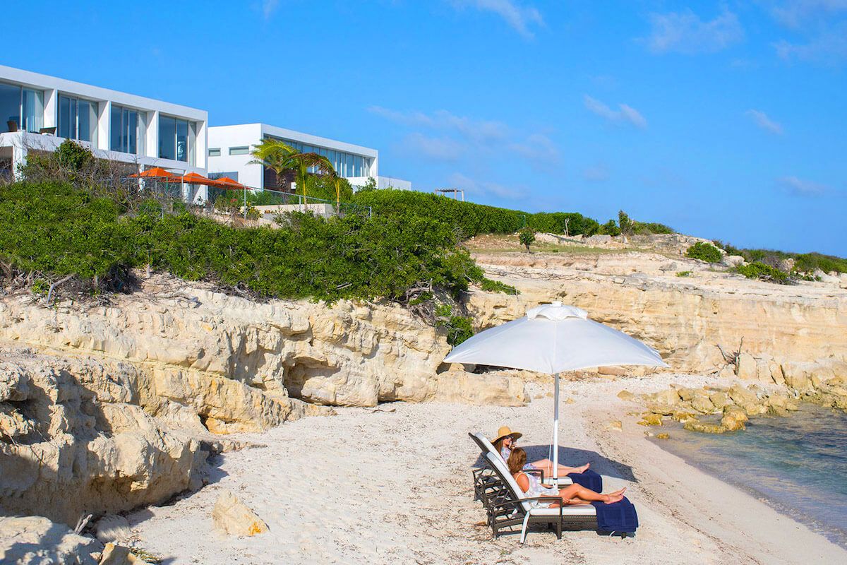 Umbrella and beach set-up