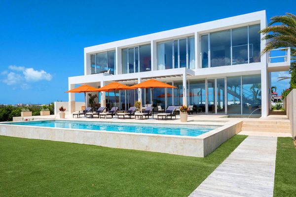 Champagne Shores villa sits on a secluded beach near Pelican Bay