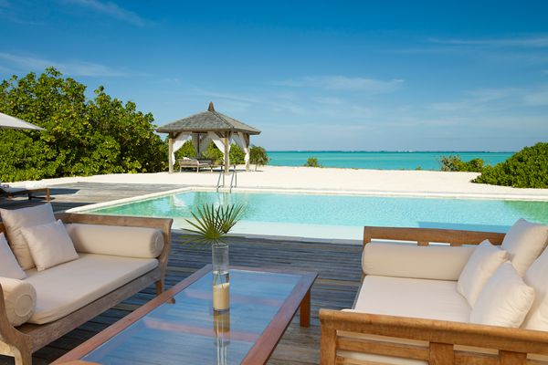 Como Villa has a private location in Parrot Cay among the sand dunes and lush vegetation
