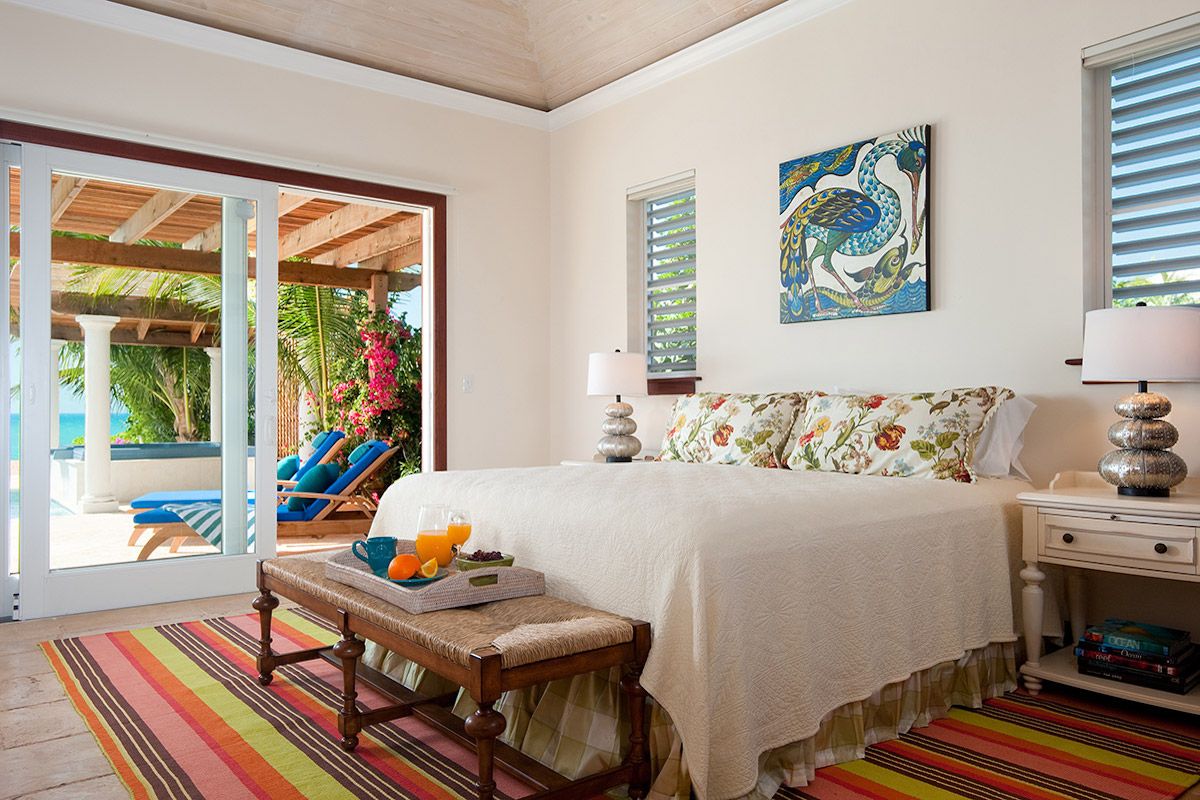 Master bedroom that opens to patio