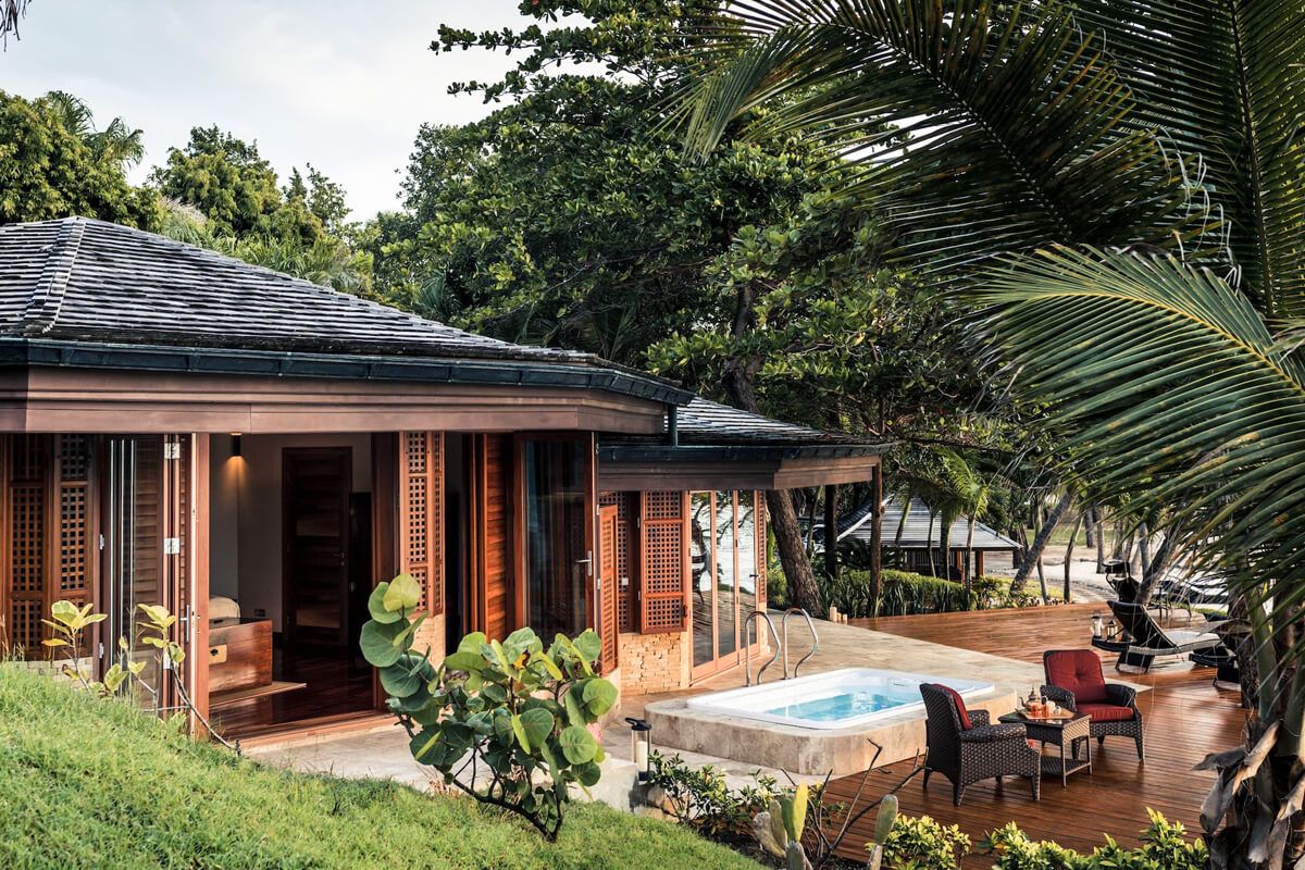 The back yard area at the Beach Cottages