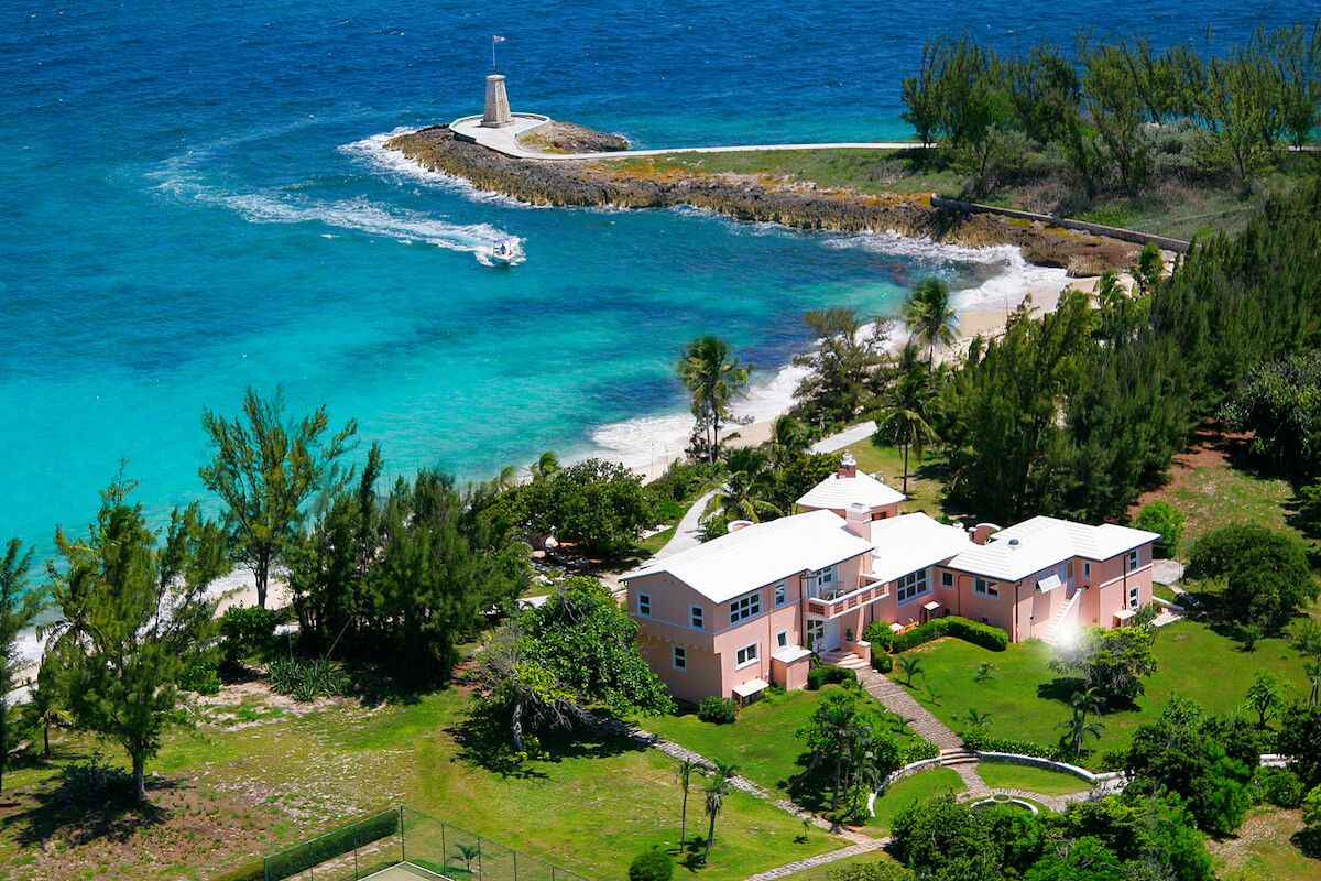 An aerial view of Little Whale House