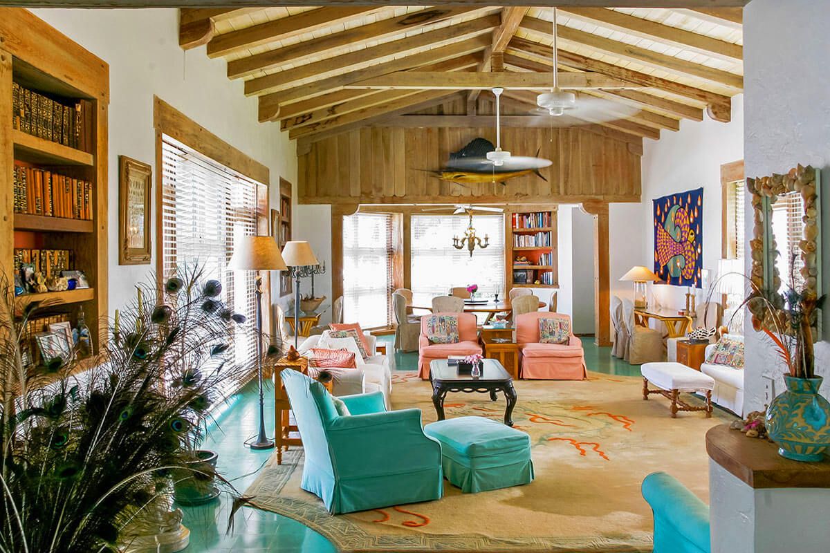 The living area at the Little Whale House