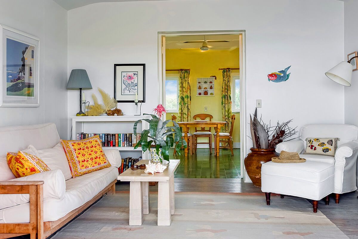 The living area at the Peacock House