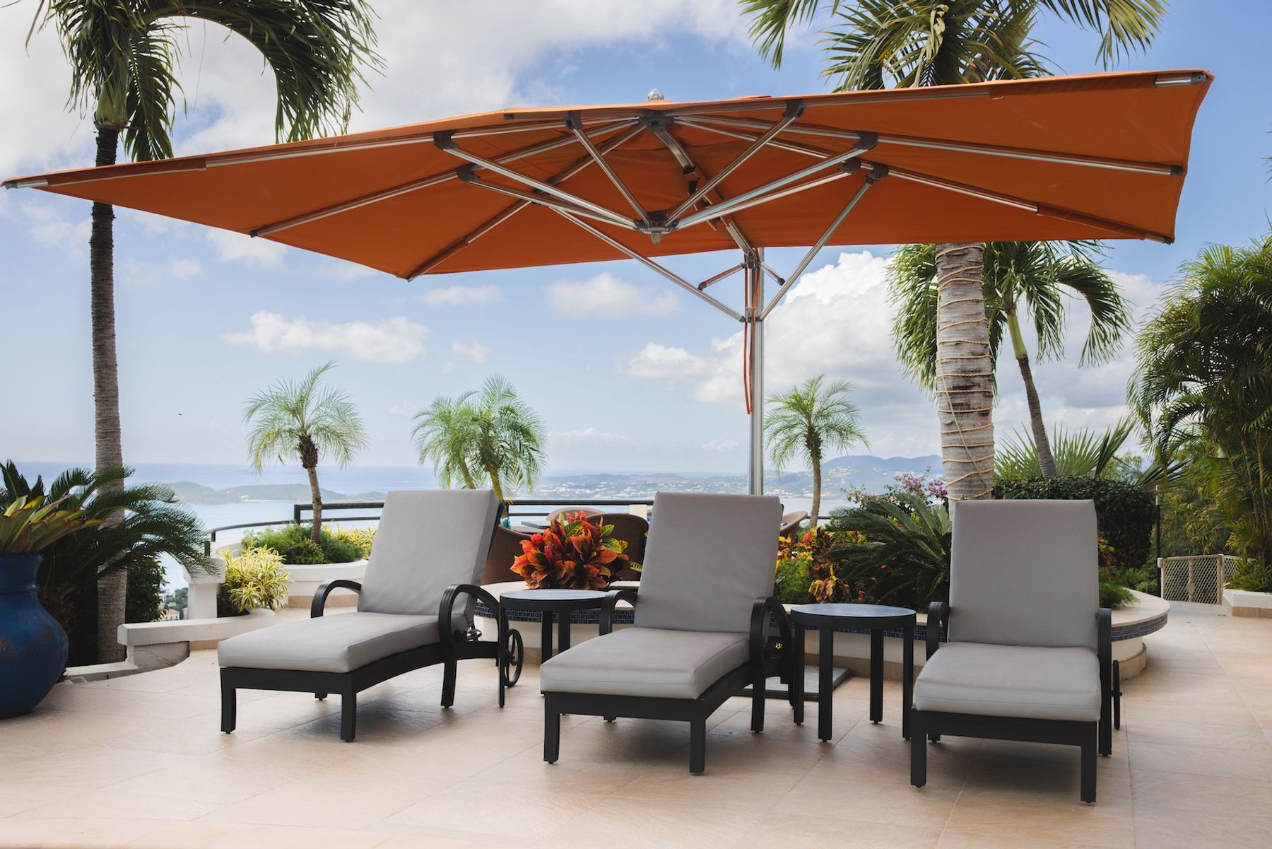 Loungers and umbrellas
