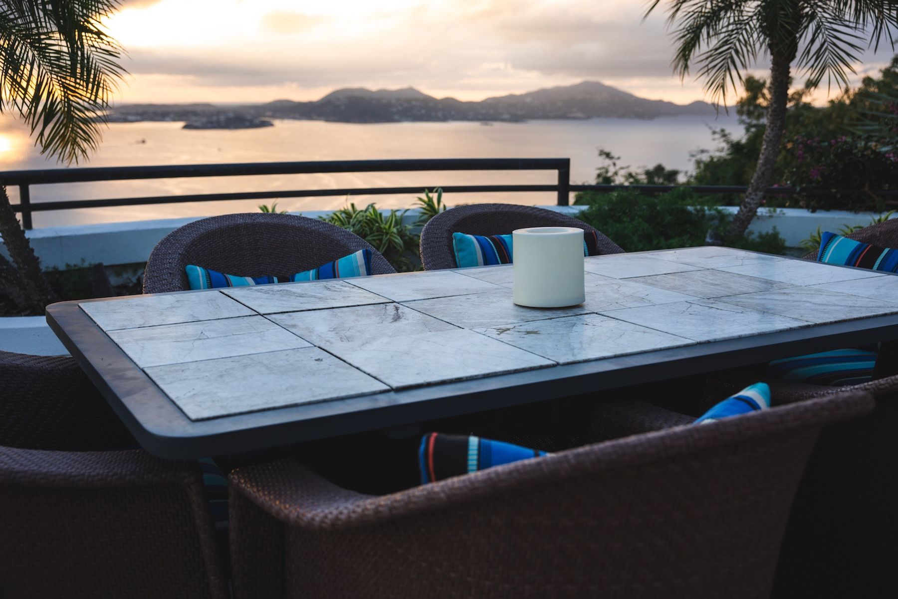 Evening views from the Alfresco Dining Table