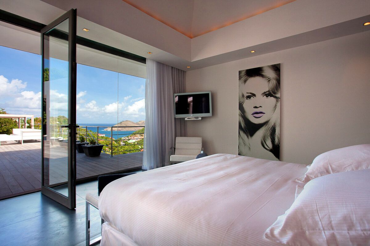 There are ocean views from this bedroom