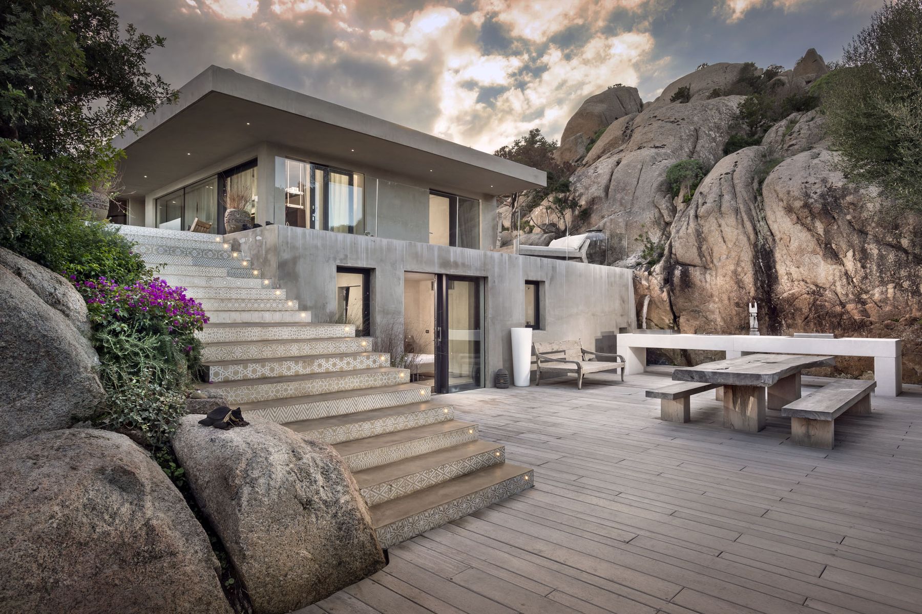 A charming modern villa set amongst wonderful granite rocks in Porto Rafael on the north-eastern coast of Sardinia.