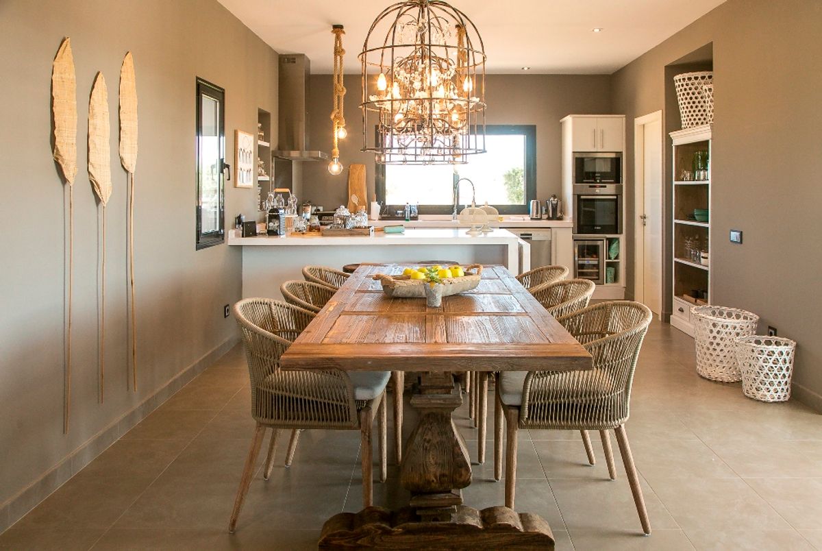 Modern kitchen and dining area