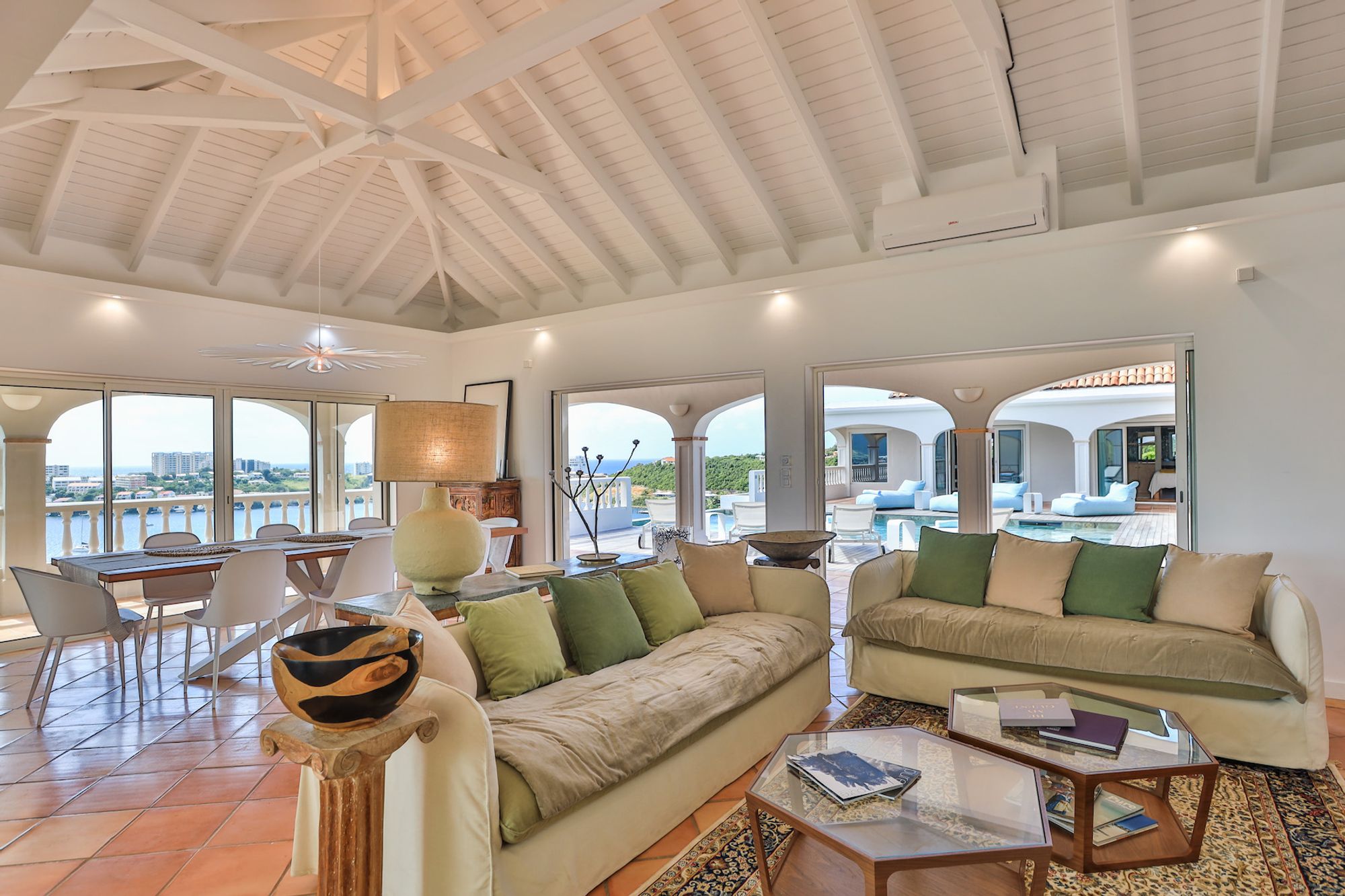 Open Living Area with views of the pool