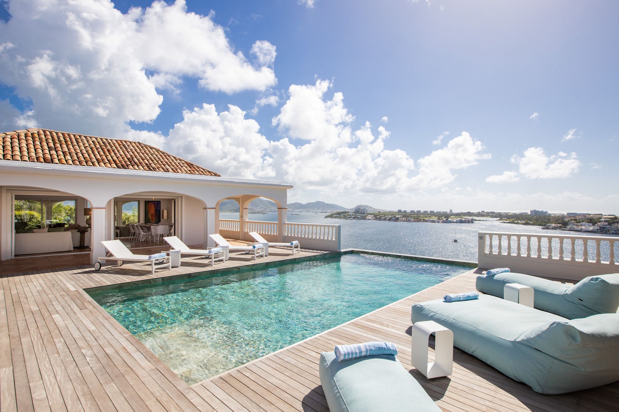 Swimming pool with views of Simpson Bay