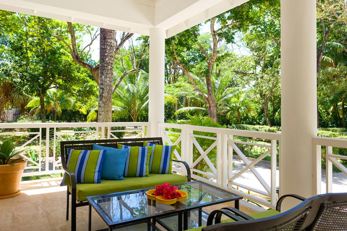 Cocktail seating at the garden cottage