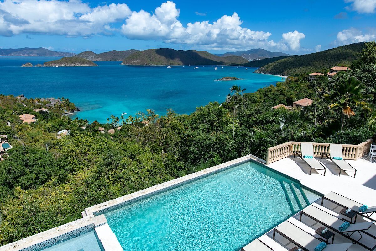 Beautiful views across the surrounding countryside from the villa's terrace.