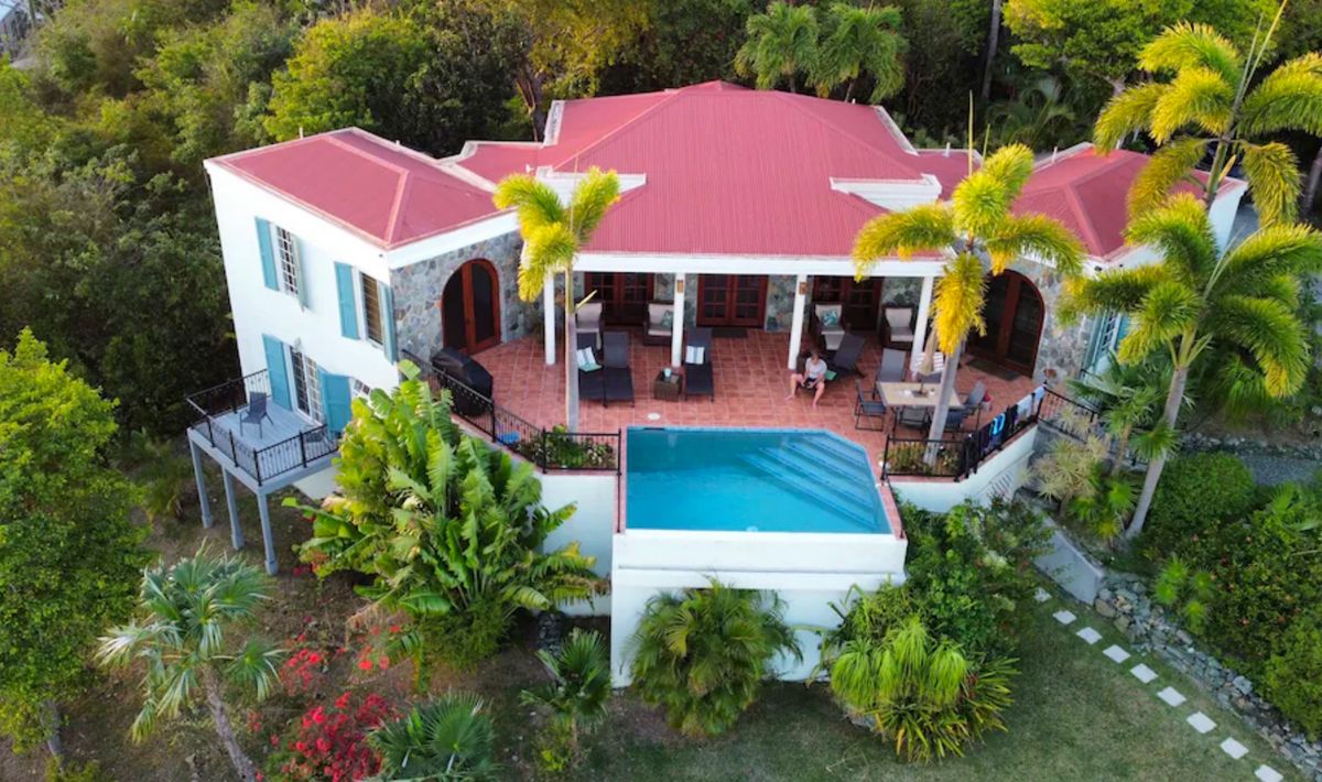 Aerial view of the property