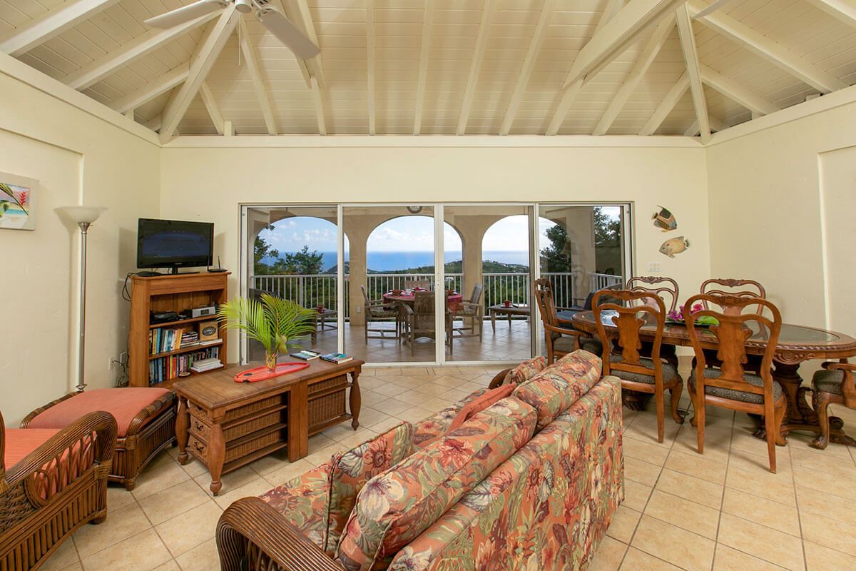 Living room and dining area with terrace