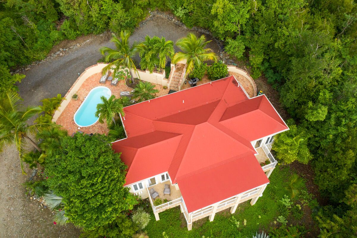 Aerial views of the villa