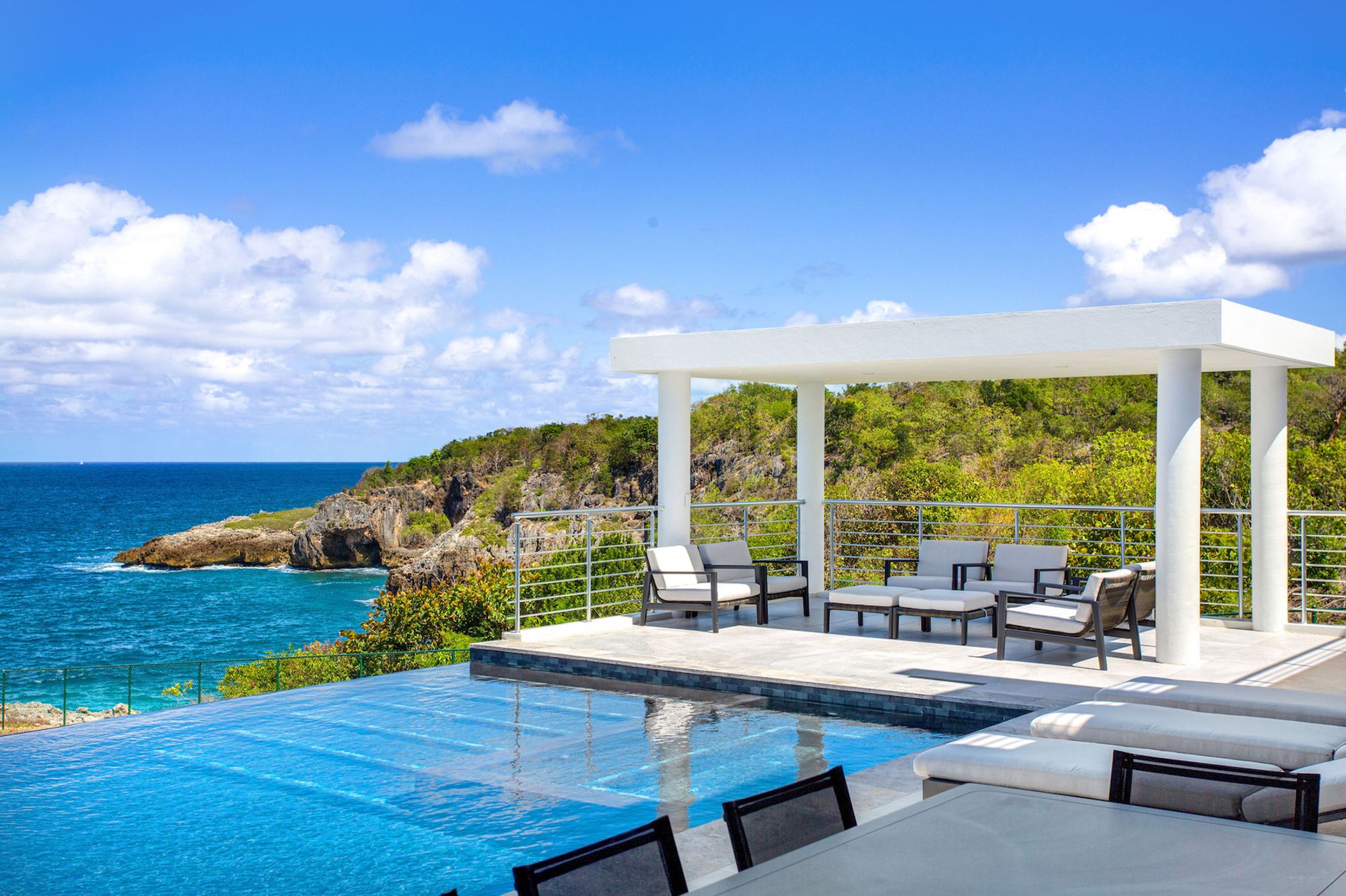 Ocean views from the terrace and pool