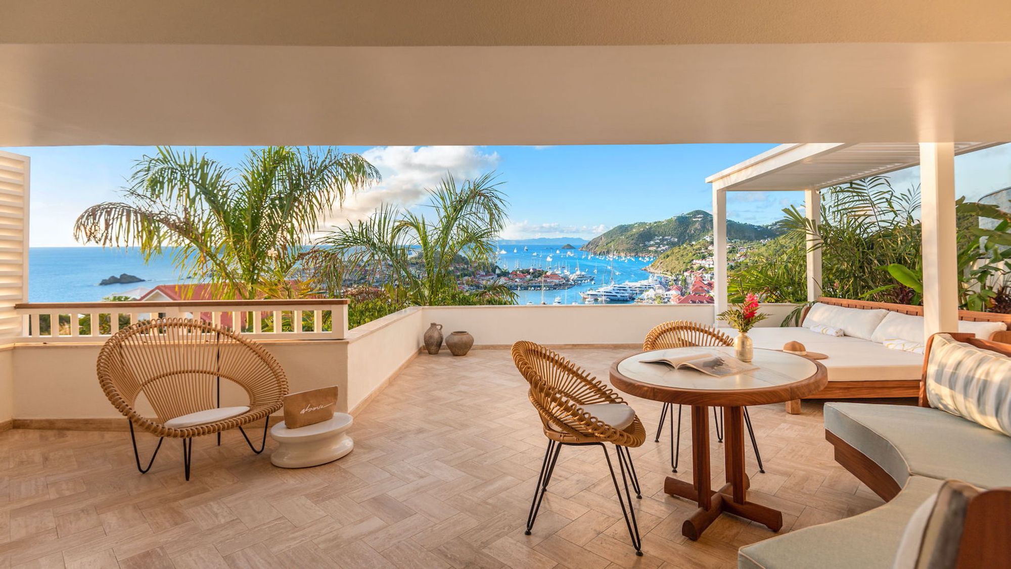 Private terrace with sea views from Bedroom 5