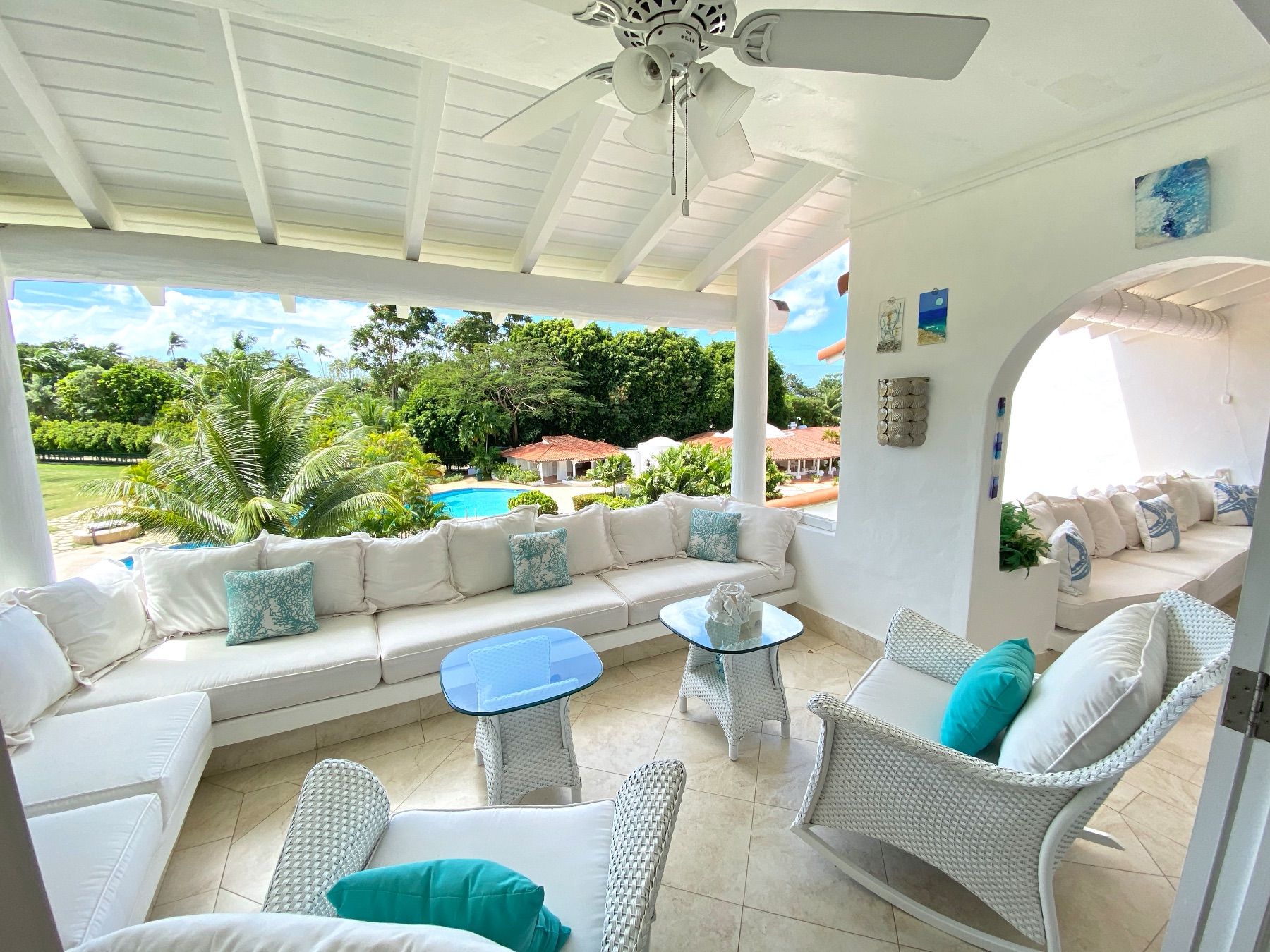 Terrace overlooking the communal pool